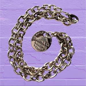 Tiffany & Co. Silver Chain Round Tag Necklace